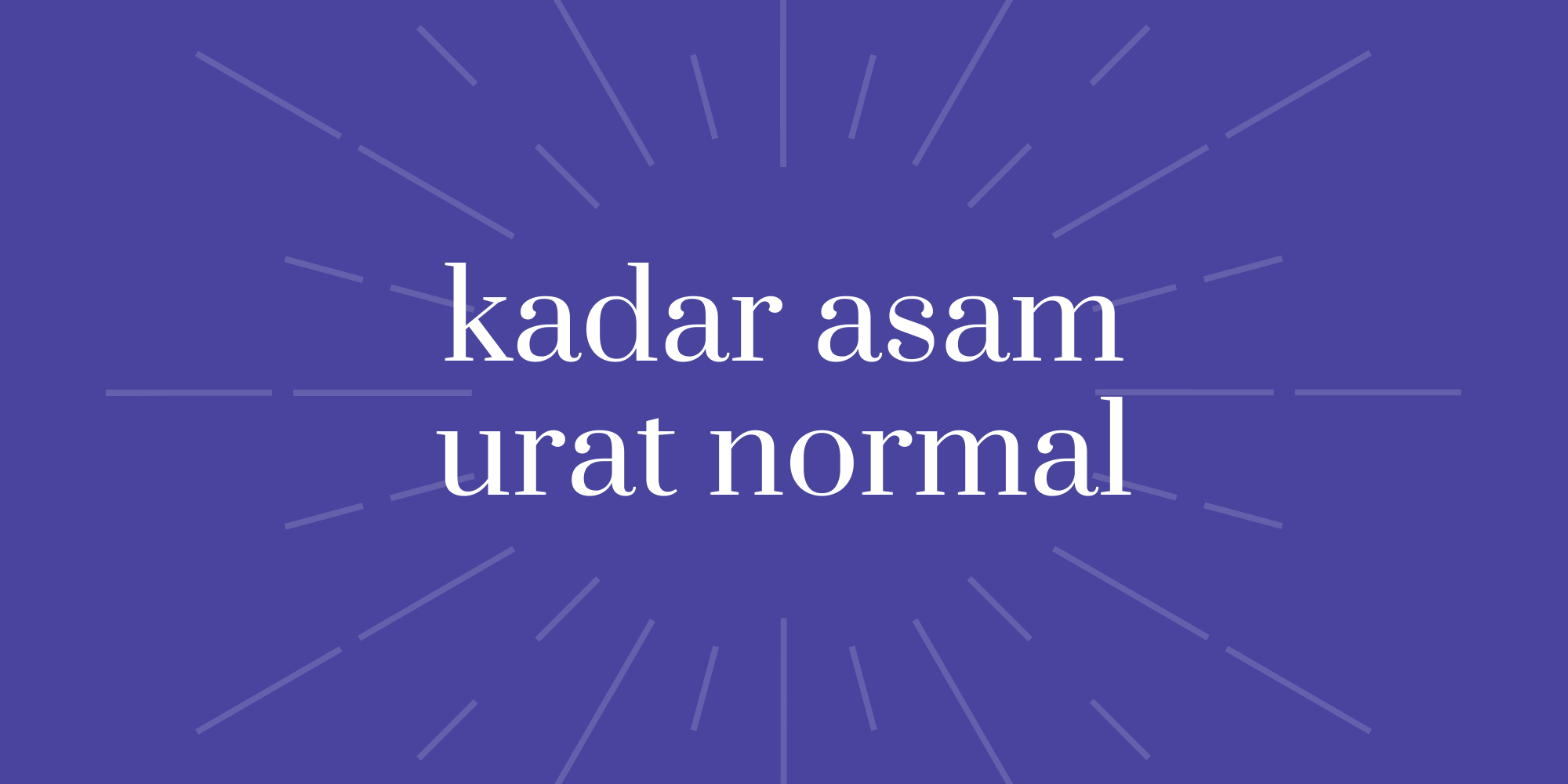 Asam urat normal wanita